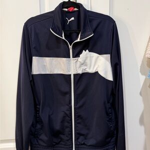 Puma Men's Dark Blue and White Windbreaker